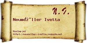 Neumüller Ivetta névjegykártya